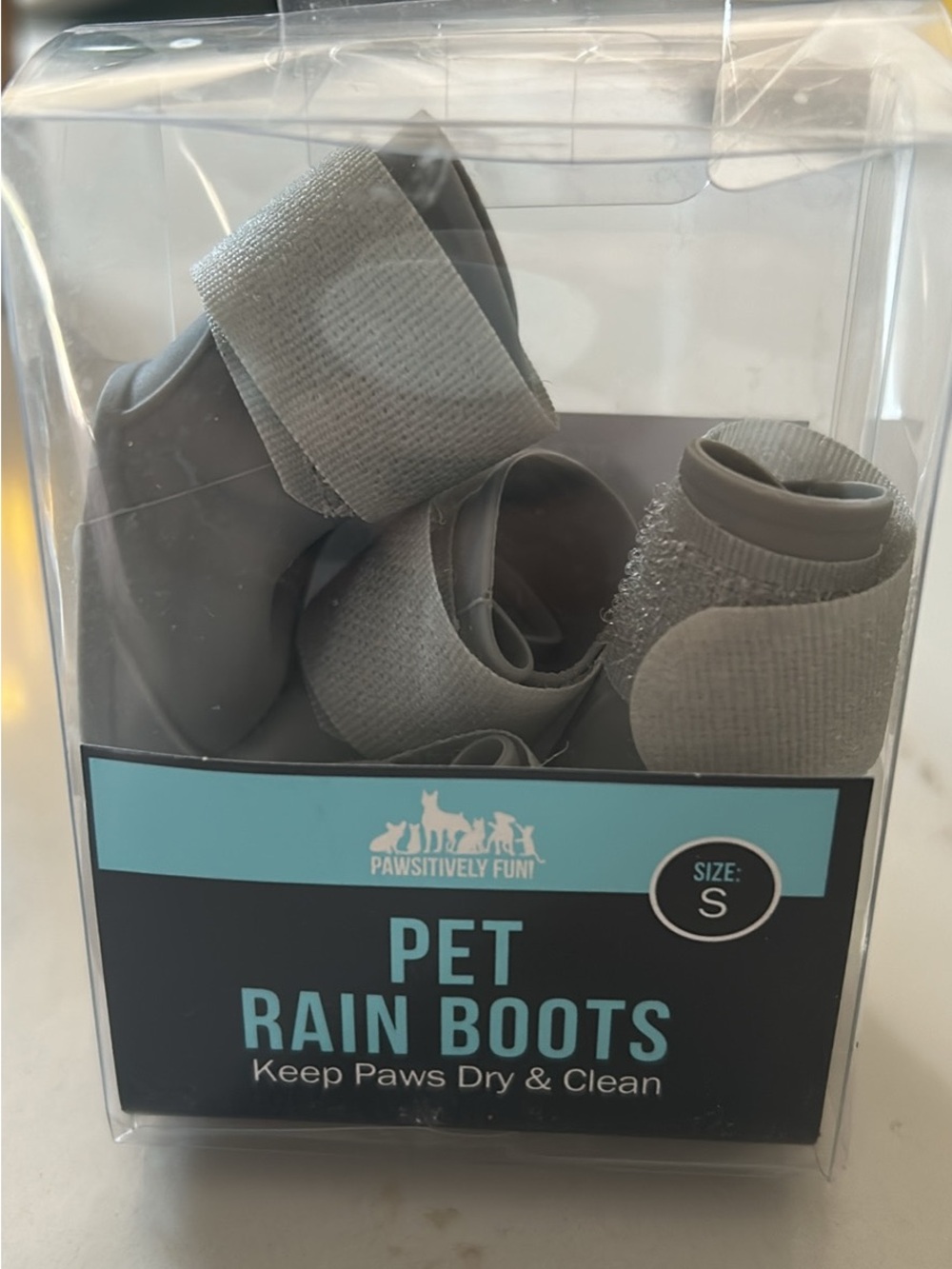 Grey Pet Rain Boots - Small